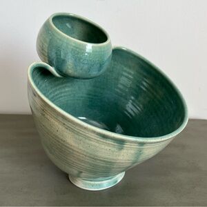 Handmade Pottery Chip and Dip Bowl